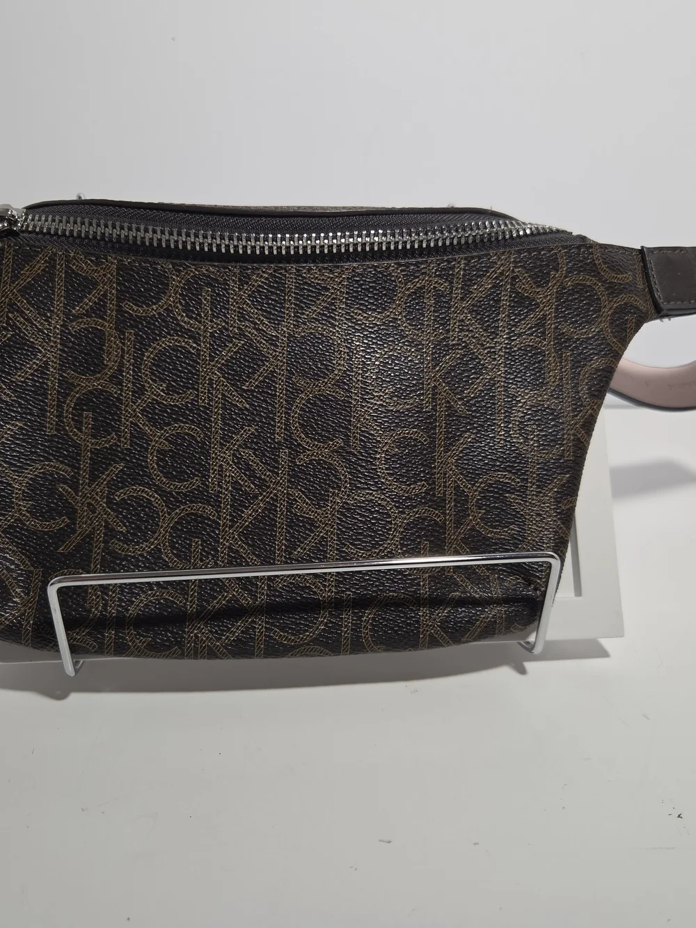 Calvin Klein Millie Belt Bag Fanny Pack Brown Signature CK Monogram Size S